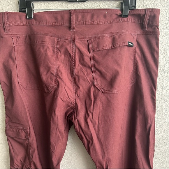 Prana Stretch Zion II Maroon Cacao Slim Fit Convertible Pants - Picture 5 of 14